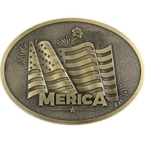 Western cowboy zinc alloy retro flag buckle