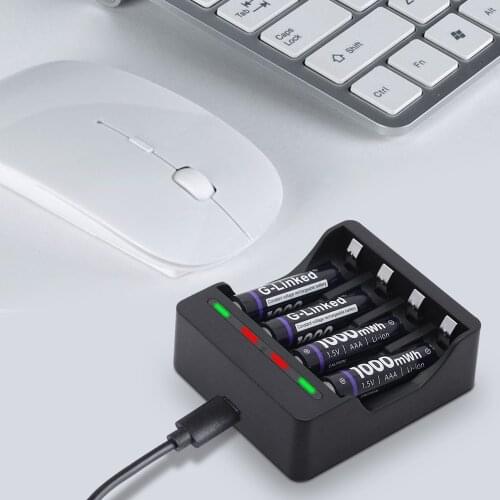 AA battery charger 1.5v aa aaa charger 4 slots aaa battery charger for aa aaa lithium rechargeable battery with led display