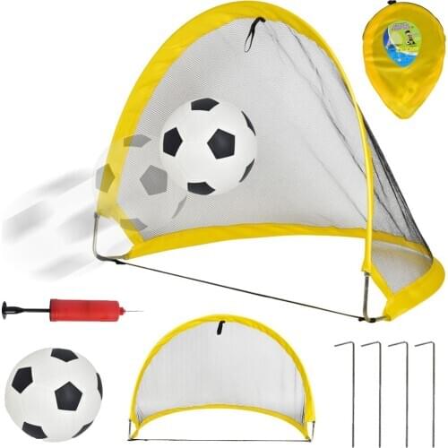 Yellow Color Soccer Football Goal Net Folding Training Goal Net Kids Indoor Outdoor Play Toy 8pcs/set