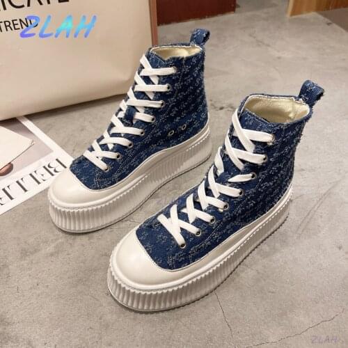 Womens Lace-up Canvas Shoes, Womens High-top Shoes, Zlah Casual Shoes, Womens Sports Shoes, Fashion Womens Shoes