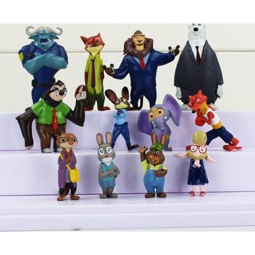 Zootopia 12pcs/set Animals Action Figure Toys Rabbit Judy Hopps Fox Nick Wilde Movie Kids Gift Collection Figures