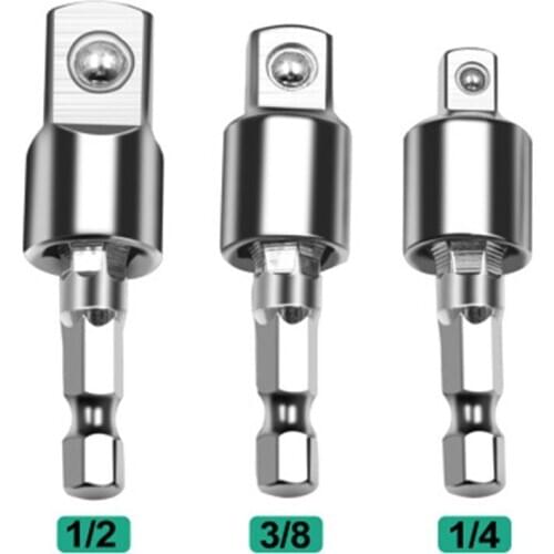 1/2"1/4"3/8" Electric Drill Socket Adapter for Impact Driver Hex Wrench Socket Conversion Angle Drill-head Drill Converter Tool