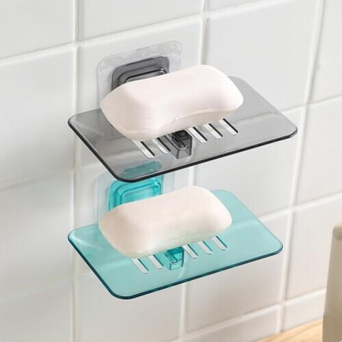 1Pc Wall-mounted Soap Holder Dishes Sponge Drain Bathroom Organizer Housekeeping Container Kitchen Bathroom Accessories