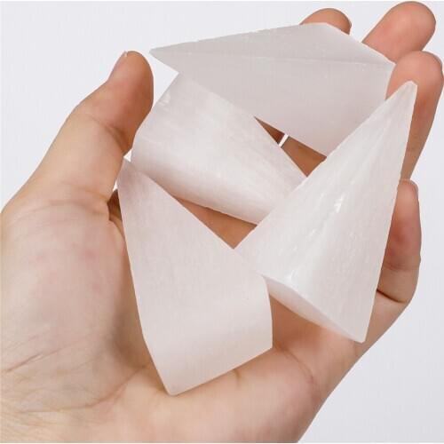 1pcs pyramid selenite chakra natural stones home decoration white crystal quartz healing energy stones