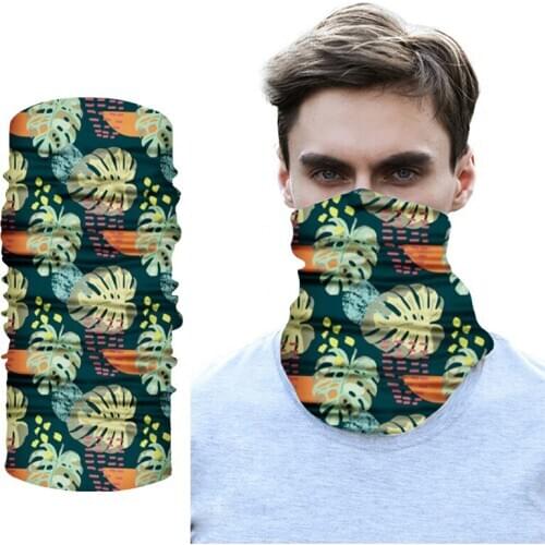 1Pc Leaves Print Camping Hiking Scarves Cycling Sports Bandana Outdoor Headscarves Activities Riding Headwear Men Women Scarf