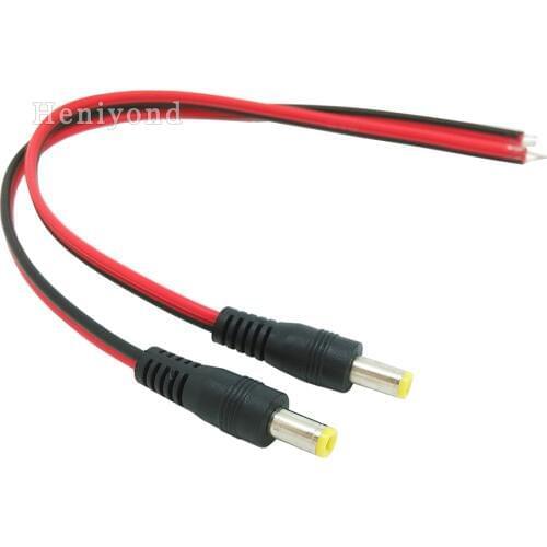 10Pcs 2.1x5.5 mm Male plug 12V DC Power Pigtail cable jack for CCTV Security Camera connector