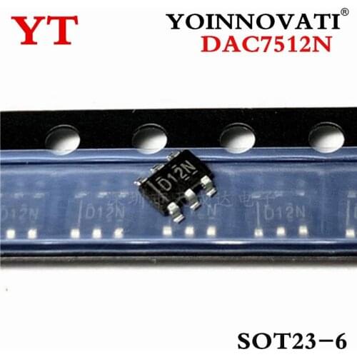 10pcs DAC7512N DAC7512 D12N SOT23-6 IC