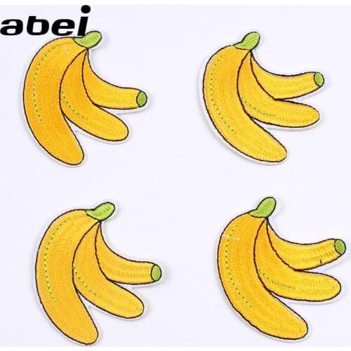 10pcs/lot Iron On Banana Patch Embroidery Sew On Fruit Stickers DIY Jeans Bags Coats Appliques Handmade Garments Fabric Badge
