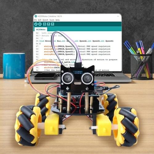 2021 Multi-functional 4WD Smart Robot Car Kit for UNO R3, Ultrasonic Sensor, Tracking module for Arduino with Tutorial