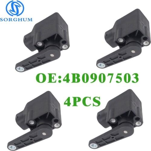 4pcs 4B0907503 Headlight Level Control Sensor For VW Passat 3B 3BG Golf 4 Bora Beetle Audi A3 A4 A6 A8 TT 1994 1995 1996 1997-06