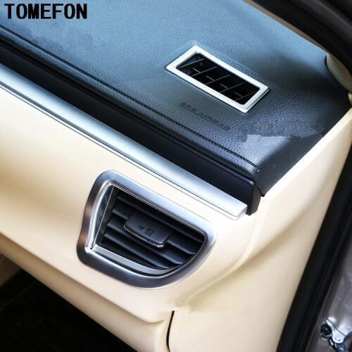 For Toyota Corolla (E170) 2014 2015 2016 2017 ABS Chrome Matte Car Inner Air Vent Outlet Cover Trim Interior Accessories 4pcs
