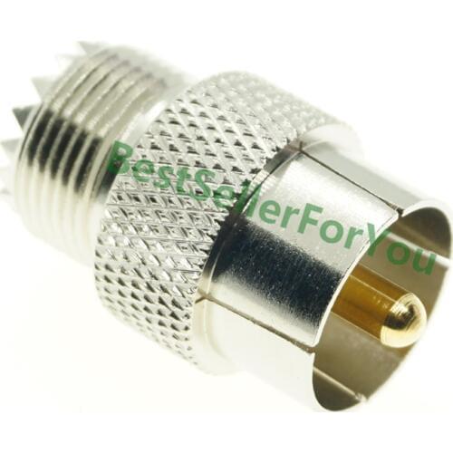 Adapter Push-On/Quick UHF PL259 Male PL-259 Plug to UHF Female SO239 SO-239 Jack Connector
