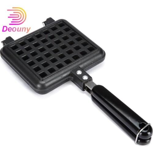 DEOUNY Non Stick Waffle Maker Pan 30 x 14.5cm No Noxious or Additives Baking Mold Gas Pan Bubble Egg Cake Oven Breakfast Machine