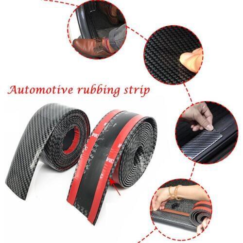Automobile Door Threshold Sticker Practical Bumper Strip Carbon Fiber Car Exterior Decoration Vehicle Protection Durable Styling
