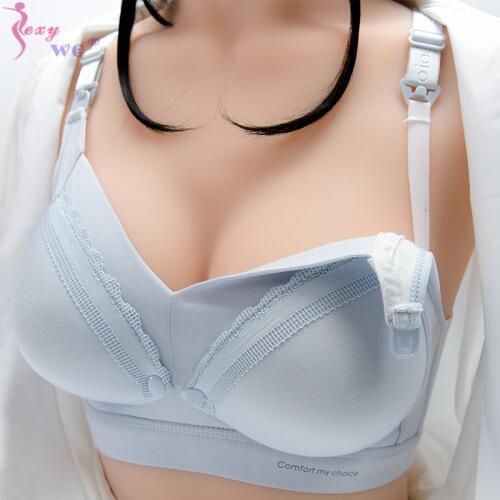 SEXYWG Breastfeeding Bra Breast Feeding Nursing Bra Pregnancy Underwear Pregnant Clothes Sleep Bras Hands Free Pumping Bras Mom