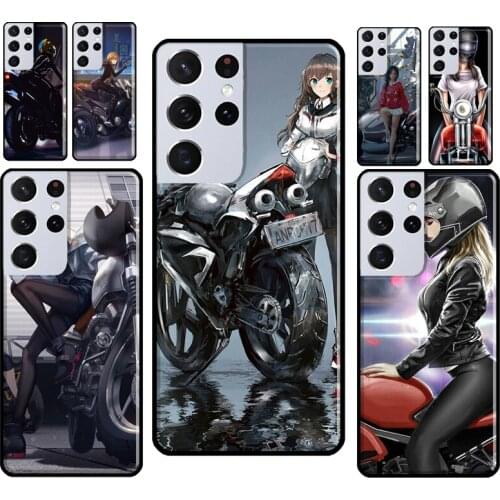 Motorcycle girl Anime Case For Samsung Galaxy S21 Ultra Note 20 S20 FE S8 S9 S10 Note 10 Plus S10e Phone Cover
