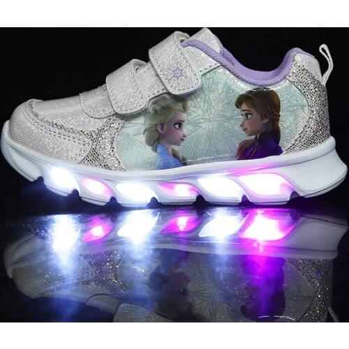 Disney childrens cartoon frozen princess Elsa non-slip soft-soled casual shoes sports shoes light shoes