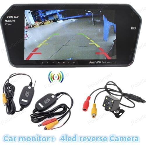 7" TFT 800x480 resolution bluetooth Camera Display mp5 LCD to support DVD Car Monitor with 4led night vision Camera