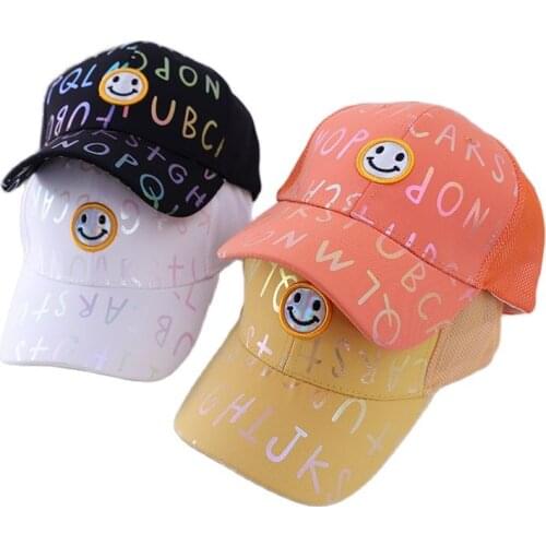 Doitbest 2021 Mesh Child Baseball Cap spring Hip Hop summer sun kids Hats Smile-label Boys Girls Caps snapback hat gorras