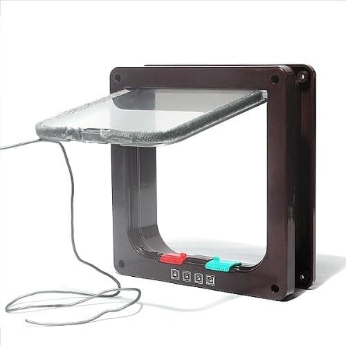 BMBY-Pet door hatch coffee 4 Positions for cat dog