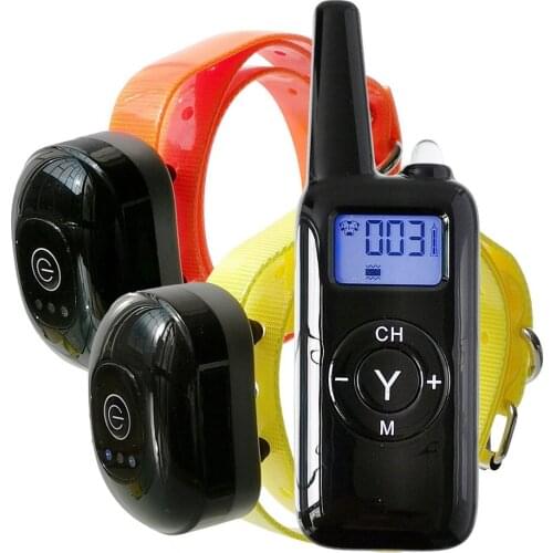 Electric Dog Training Collar Waterproof Rechargeable Pet Remote Control With 2 Collars For 2 Dogs