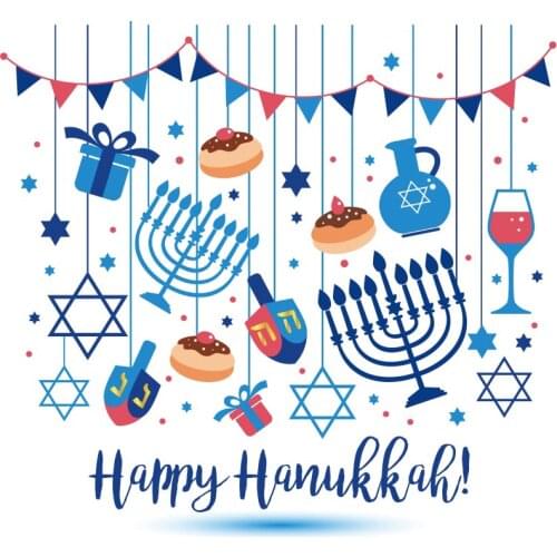 Yeele Happy Hanukkah Party Portrait Candle Carnival Photography Backdrops Personalized Photographic Backgrounds For Photo Studio