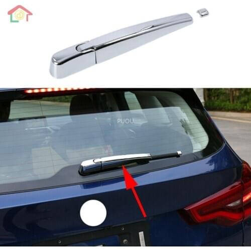 Fit For BMW X3 G01 2018 2019 Chrome Rear Windshield Rain Wiper Cover Tail Rear Window Wash Wiper Trim Molding Accessories