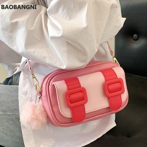 Contrast color Square Crossbody bag New PU Leather Womens Designer Handbag Cute Cambridge bag Shoulder Messenger Bag Purse