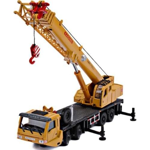 Diecast Metal 1:55 Scale Engineering Crane Vehicles Alloy Car Models Toys Hoisting Hoist Lifter Machine Truck Gift for Children