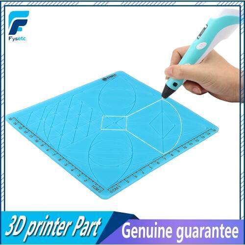 TypeC 3D Multi-Purpose 3D Design Silicone Mat Basic Template Blue Kids Gift + 10M PLA Filament 1.75mm For 3D Printer Pens