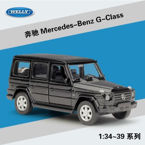 Welly 1:36 Mercedes G-Class alloy car model pull-back vehicle Collect gifts Non-remote control type transport toy