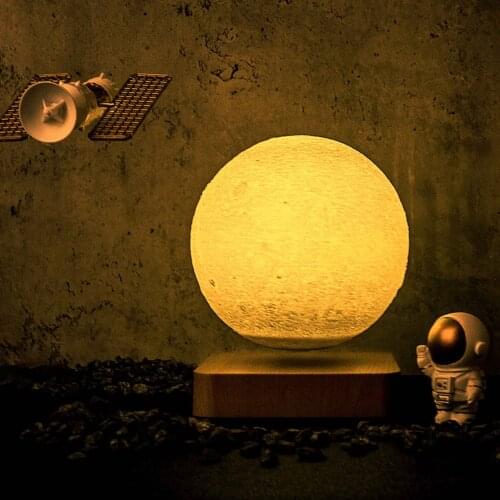 NEW Design Creative 3D Magnetic Levitation Moon Lamp Night Light Rotating Led Moon Floating Lamp Modern Home Decoration Holiday