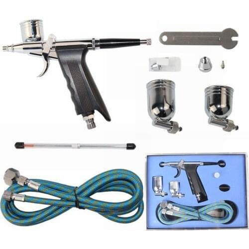 Onnfang Pneumatic Spray Gun 0.2/0.3/0.5mm caliber 3cc/7cc/12cc capacity cup Gravity airbrush kit Cake nail art wall DIY painting