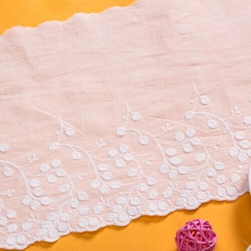 15cm Width 3yards/lot Paper White Cotton Fabric Embroidery Lace Trims Home Garden Decoration Applique X201