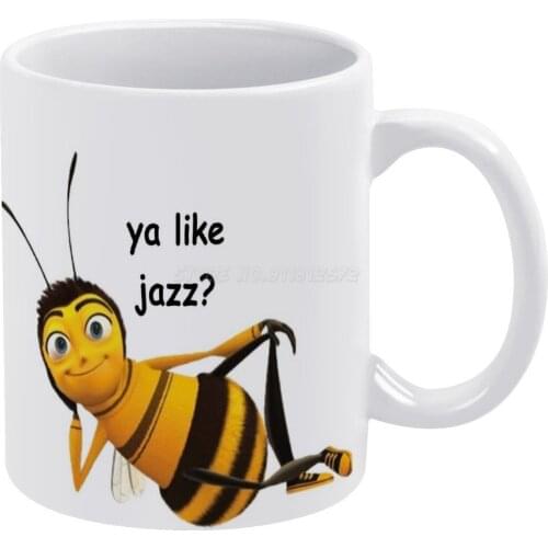 Bee Movie-" Ya Like Jazz " White Mug 11 Oz Funny Ceramic Coffee/Tea/Cocoa Mug Unique Gift Bee Movie Ya Like Jazz Bees Memes Tumb