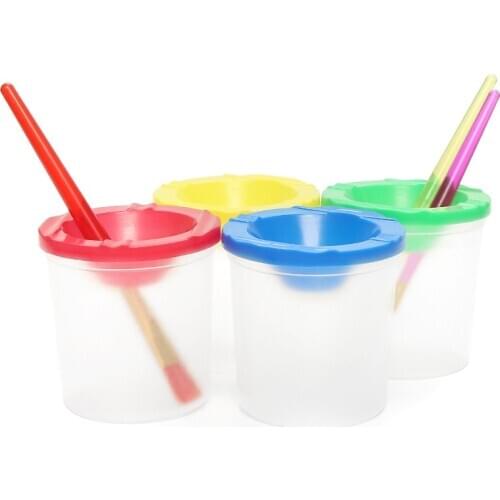 Painted Art Pen Washing Cup Plastic Transparent Multifunctional Pen Washing Bucket Watercolor Paint Painting Pen Washing Cup