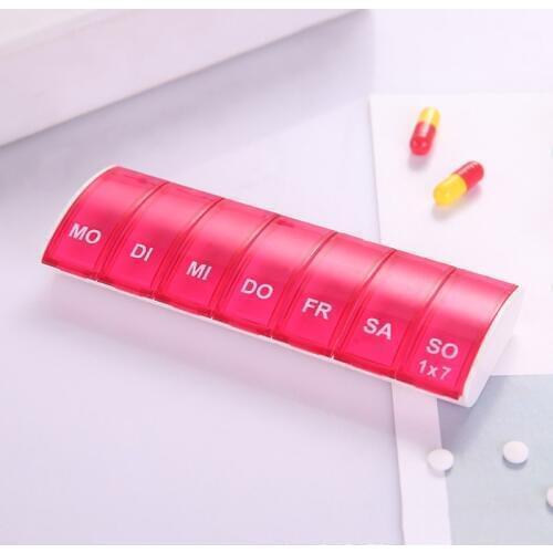 Newly 7 Days Weekly Pill Organizer Tablet Pill Storage Box Plastic Medicine Box Splitters