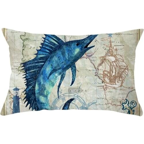Ocean series rectangular pillow case home decor cushion cover