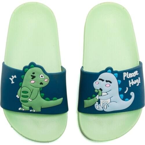 Slippers for Boys Summer Dinasaur Animal Prints Anti-Slippery Comfortable Toddler Slippers Flat Heels Flip Flops Kids Shoes 2021