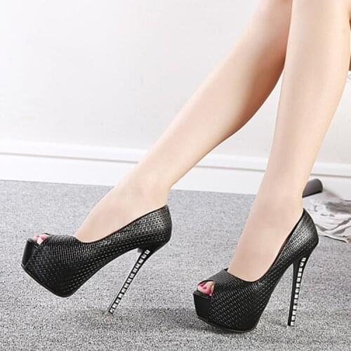 Big Size high heel fish shoes Sexy Pumps Wedding Women Fetish Shoes High Heel Stripper Flock Pumps 14 cm Zapatos Mujer