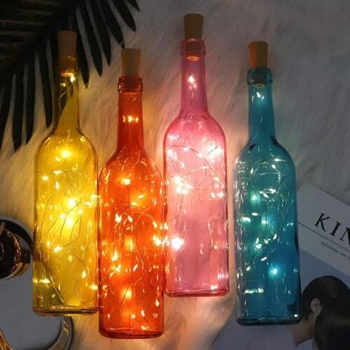 Wine Bottle with Cork 20 LED Bottle Lights Battery Cork for Party Wedding Christmas Halloween Bar Decor Warm White 10 pieces/lot