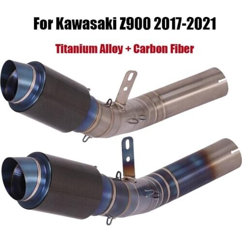 Exhaust System For Kawasaki Z900 2017-2021 Exhaust Muffler Pipe Connect Link Tube Escape Middle Section Titanium Alloy Slip On