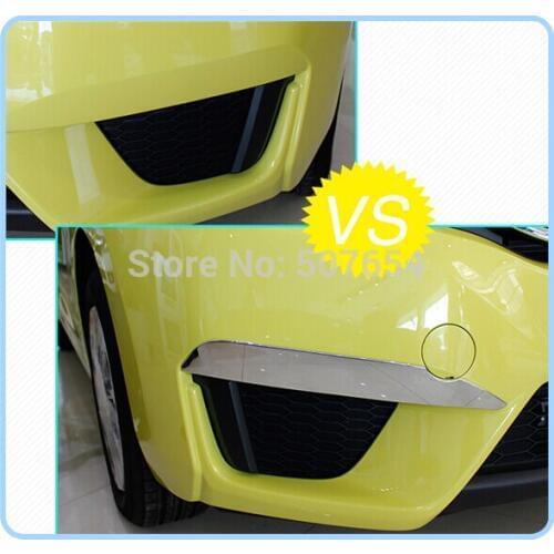 Higher star stainless stteel 2pcs car front fog lamp bright wisp,fog lamp trim for Honda Fit,Jazz 2014-2016