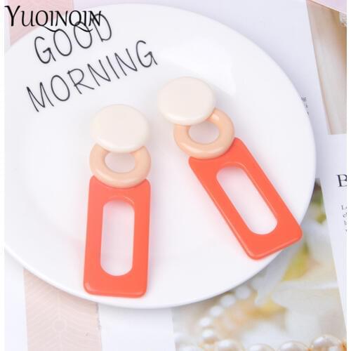 Hot Sales Long Resin Acrylic Designer Dangling Earrings for Women Fashion Jewelry Big Geometric Statement Charm Drop Earring