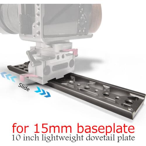 10" dovetail plate 15mm lightweight plate for Tilta 15mm baseplate BMPCC 4K 6K SONY A7S3 A7S2 A7 Camera Cage use