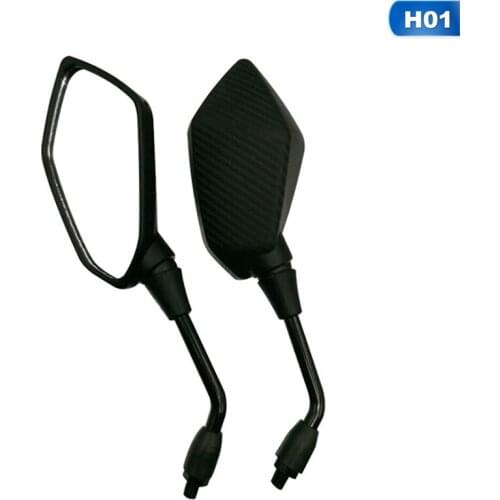 2pcs/Pair 8mm 10mm Motorcycle Mirror Scooter E-Bike Electrombile Rearview Mirror Back Side Convex Mirror Universial Carbon fiber