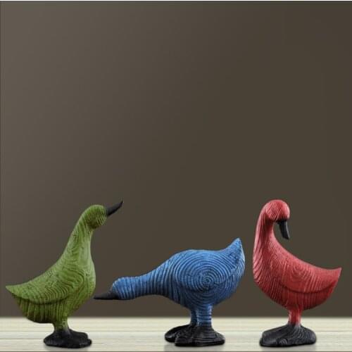 3pc European and American home style resin crafts creative duck decoration wedding gift bedroom living room decoration