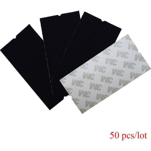 50pcs 10*5cm Black Felt Cloth For Squeegee With Self Adhesive Glue Replacement Suede Edge For Film Scraper Car Wrap Tool A08-50P