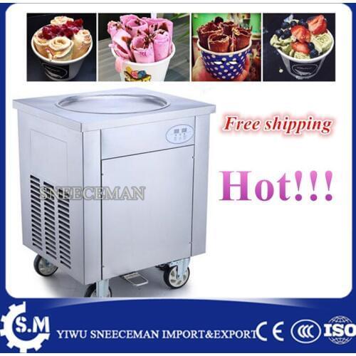 50cm ROUND single pan fried ice cream roll machine ice pan machine maker free shipping