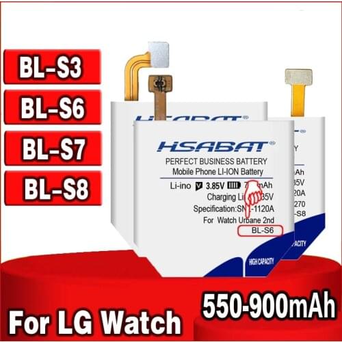 BL-S6 BL-S7 BL-S8 BL-S3 Battery for LG Watch Urbane 2nd Edition LTE W200 Sport W281 W280 W280A (AT&T) W270 G Watch R W150 W110